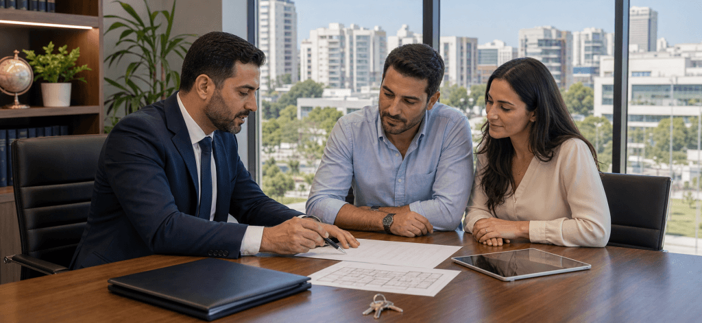 עורך דין מקרקעין ברחובות מלווה זוג בבדיקת חוזה רכישת דירה